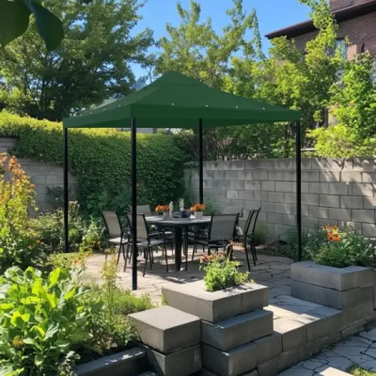 Yescom 10x10Ft Gazebo Top Replacement for beach cabanas for 1 Tier Outdoor Canopy Cover Patio Garden Yard Party Green image {7}