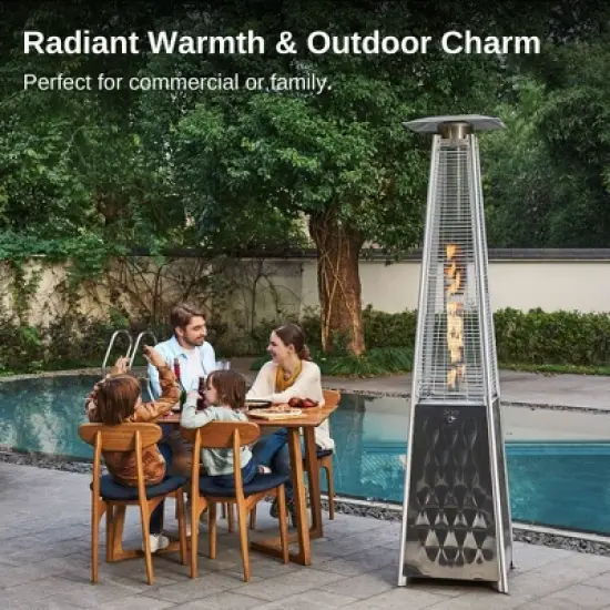 East Oak 18.23"x21.84" 48000 BTU Torch Patio Propane Outdoor Portable Heater Bronze Finish: Iron Frame, 10ft Heat Radius image {4}