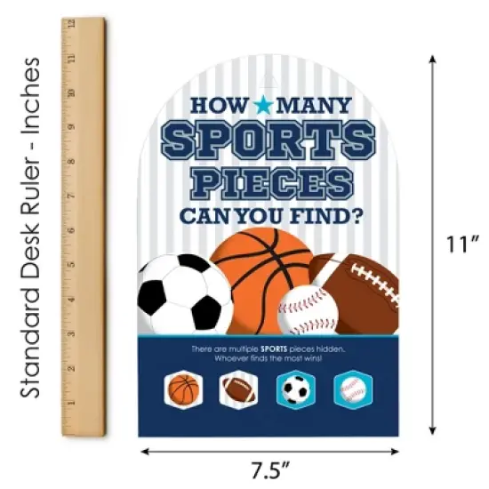 Big Dot of Happiness Go, Fight, Win - Sports - Baby Shower or Birthday Party Scavenger Hunt - 1 Stand and 48 Game Pieces - Hide and Find Game image {5}