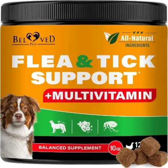 Beloved Pets Flea & Tick Support + Complex Multivitamin Soft Chews for Skin & Coat Supplement for Dogs, 10 Oz - 1 Pack image {7}