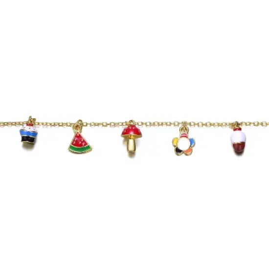 Guili Charming 14K Gold Plated Kids Bracelet with Multi-Charms &ndash; A Fun and Stylish Accessory for Little Ones image {1}