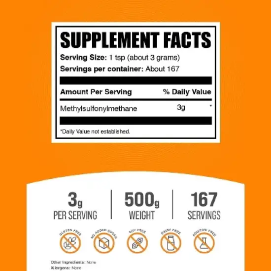 BulkSupplements Methylsulfonylmethane (MSM) Powder image {1}