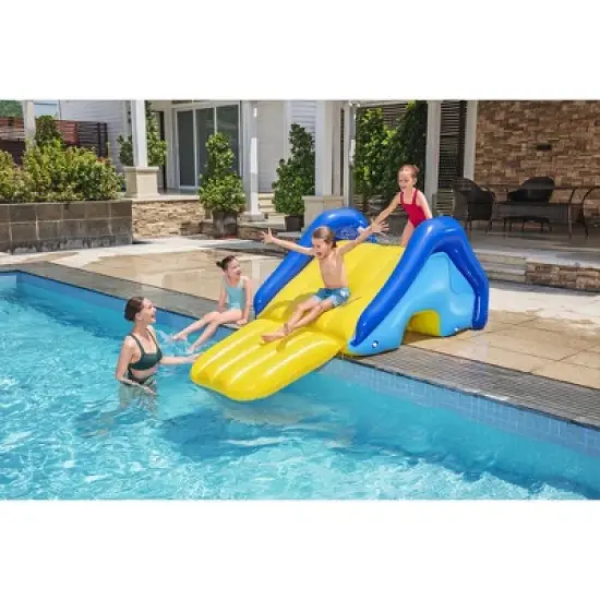 Bestway H2OGO! Giant Inflatable Outdoor Swimming Pool Water Slide with Built-In Sprinkler, Large Platform, and 4 Water Chambers for Stability image {1}