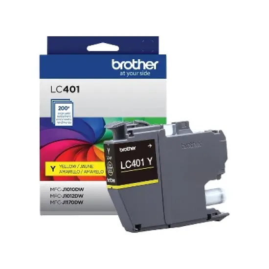Brother LC401 Yellow Standard Yield Ink Cartridge Prints Up to 200 Pages (LC401YS) image {2}