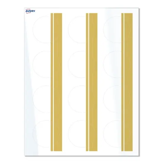 Avery Labels, 2" Diameter, Glossy White, Double-Dipped Gold Edge, 120ct image {8}