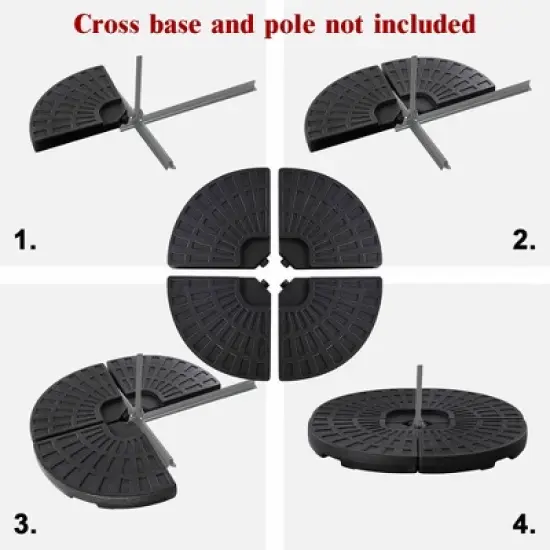 Costway 4 Plate Patio Offset Umbrella Base Stand Weights Sand/Water Filled Base image {5}