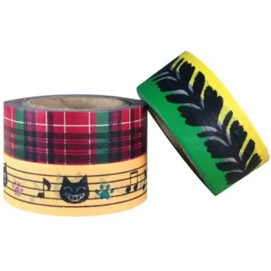 Wrapables Birdies & Kitties Japanese Washi Masking Tape (Set of 3) image {2}