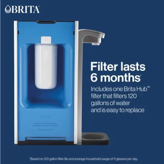 Brita Hub Instant Powerful Countertop Water Filtration - 87340: Electric Water Dispenser & Filter, 12 Cup Capacity, White image {4}