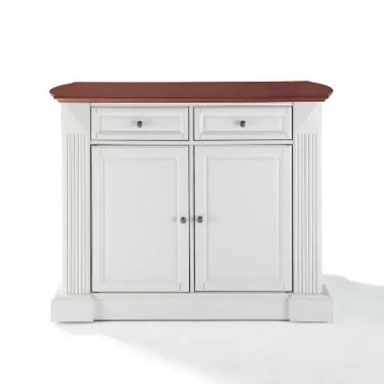 Drop Leaf Breakfast Bar Top Kitchen Island - White - Crosley image {3}