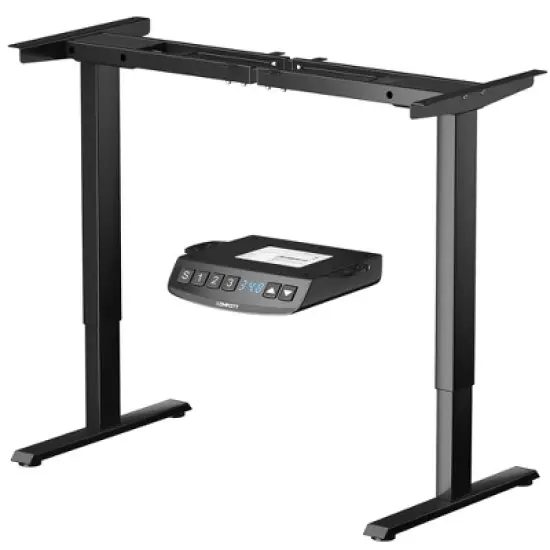 Costway Electric Adjustable Standing up Desk Frame Dual Motor w/Controller White\Black\Grey image {10}