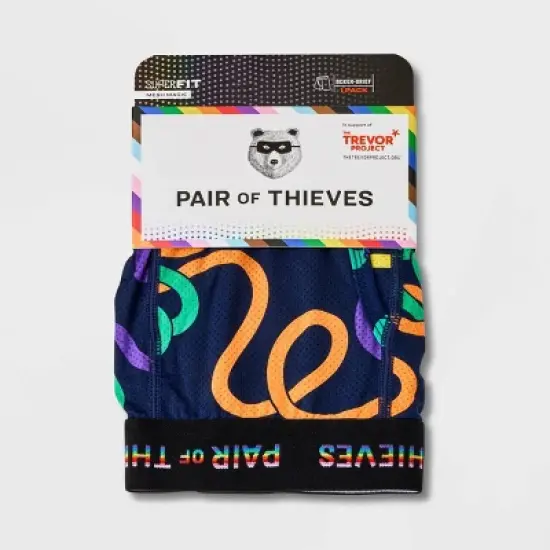 Pair of Thieves Men's Colorful Lines Super Fit Boxer Briefs - Blue image {1}