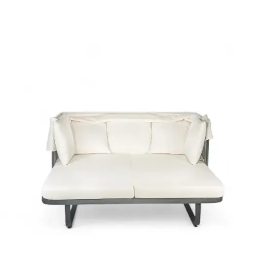 YOOCOZZ  57" Rattan Patio Daybed with Detachable Pillows image {9}