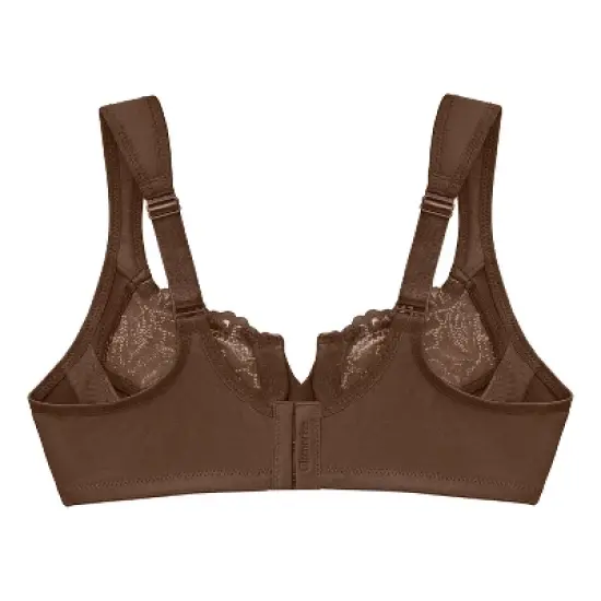 Glamorise Womens Low Cut WonderWire Lace Underwire Bra 1240 Mocha image {4}