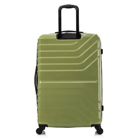 InUSA Aurum Lightweight Hardside Large Checked Spinner Suitcase - Green image {5}