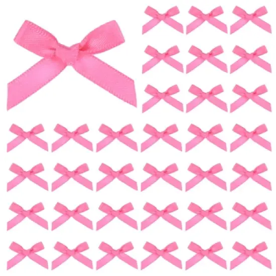Unique Bargains Polyester Craft Durable Satin Ribbon Bow 1.6x1 Inch 100 Pcs image {16}