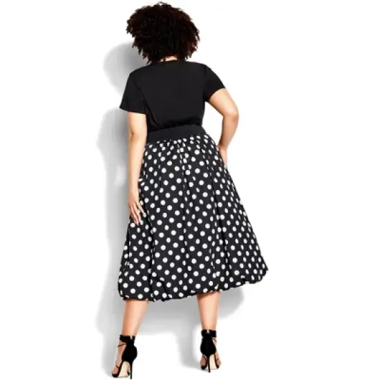 Women's Plus Size Paris Spot Dress - Ivory Spot | CITY CHIC image {1}
