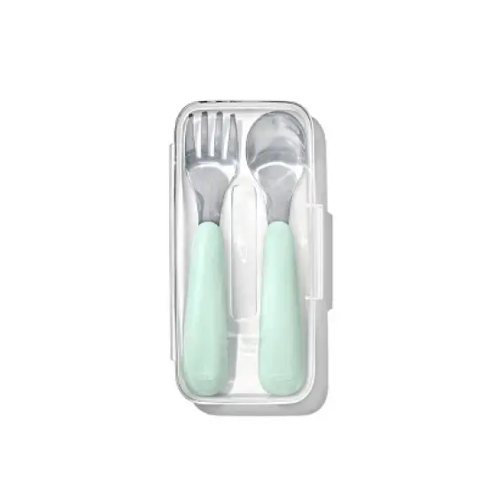 OXO 2pc Tot Stainless Steel On the Go Fork and Spoon Set - Opal image {1}