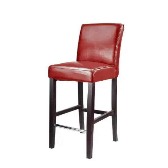 Antonio Bar Height Barstool w/ Bonded Leather Seat - Corliving image {3}