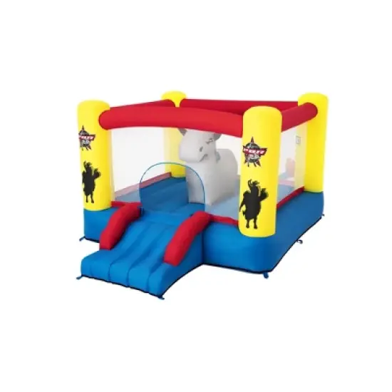Bestway PBR Brave the Bull Indoor or Outdoor Inflatable Kids Bounce House with Digital Timer, Ground Stakes, Storage Bag, & Air Blower for Quick Setup image {4}