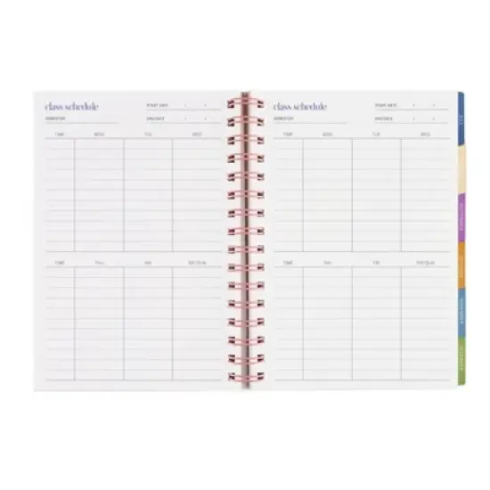 Erin Condren July 2025 - June 2026 Academic Planner A5 Colorblock Circles Coral image {1}