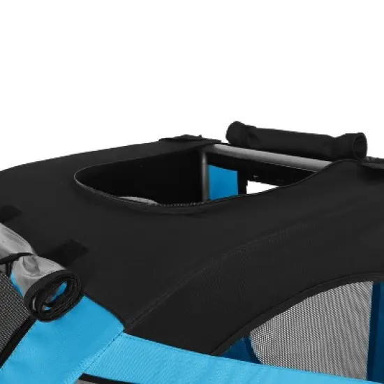 VASIP Large Pet Dog Bike Trailer - 100LB Capacity All-Terrain Pet Carrier, Folding Steel Frame for Cycling, Jogging & Camping,Black+Blue image {8}
