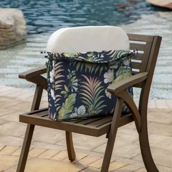 19" x 20" ProFoam Outdoor Rounded Back Seat Cushion Simone Tropical Blue - Arden Selections image {4}