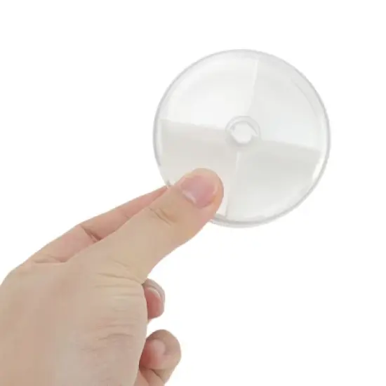 Unique Bargains 4 Grid Mini Round Pill Case White 1 Pc image {4}