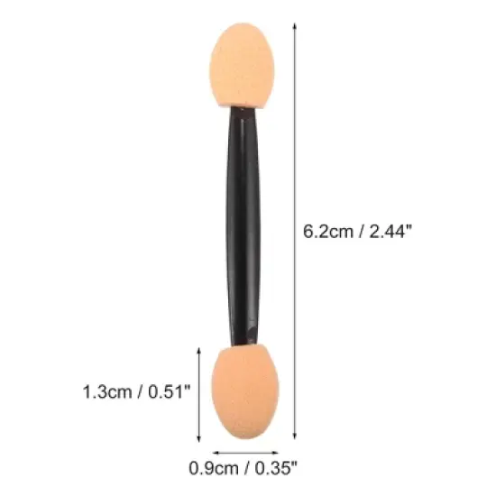 Unique Bargains Short Sponge Dual Sides EyeShadow Makeup Brushes Applicator Black 25 Pcs image {3}
