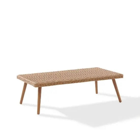 Landon 2pc Outdoor Wicker Chat Set - Beige - Crosley image {3}