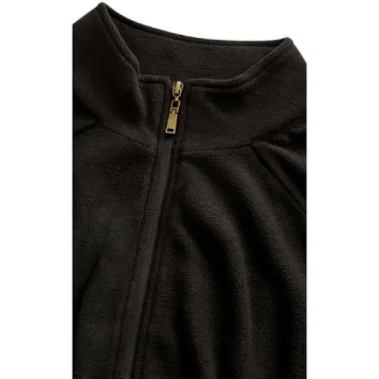 Women's Plus Size Polar Fleece Zip Jacket - black | AVENUE image {6}