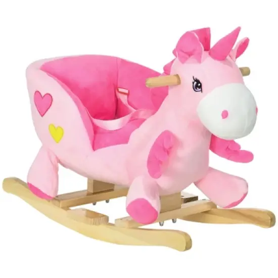 Cesicia Baby Rocking Horse, Ride on Unicorn with 32 Songs, Toddler Rocker Toy with Base Seat & Safety Belt for 1.5-3 Year Old, Pink image {10}