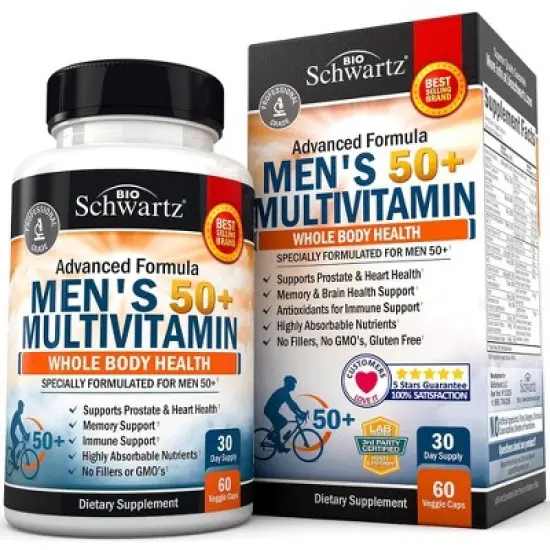 Men's 50+ Multivitamin Capsules, Bioschwartz, 60ct image {3}