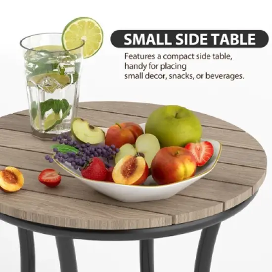 Pamapic 6-Piece Aluminum Outdoor Patio Dining Set with Square Table, Small Side Table and 4-Stackable Chairs image {5}