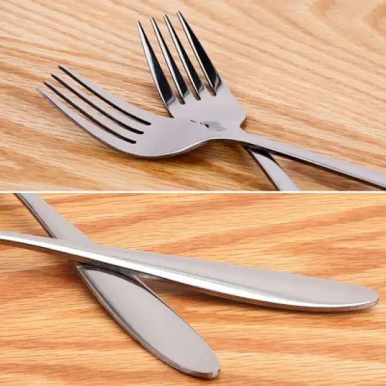 Unique Bargains Dinner Stainless Steel 8" Tableware Household Dessert Fork 8'' Long 12 Pcs image {4}