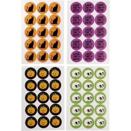 Juvale 60-Pack Halloween Invitation Cards with Orange Envelopes and Seals (4 x 6 inches) image {7}