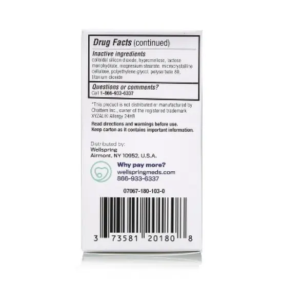 WELMATE 24 Hour Allergy Relief Tablets -  Levocetirizine 5mg 180ct image {6}