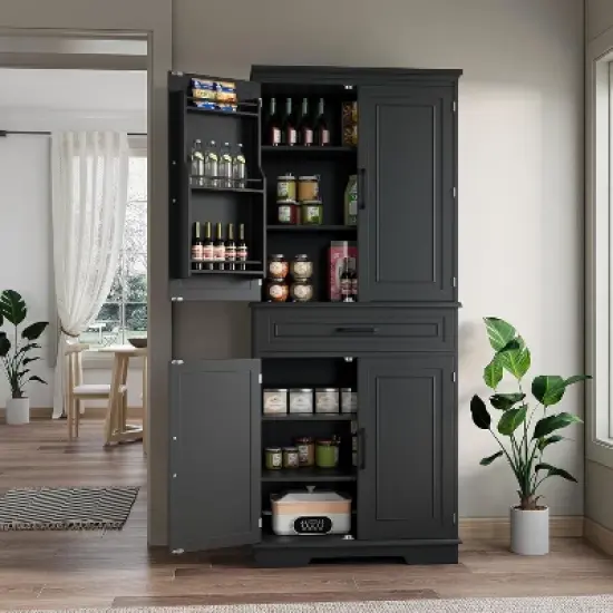 COZONY 72'' Tall Kitchen Pantry Cabinet with Drawer and Adjustable Shelves, Farmhouse Storage Cupboard for Dining Room or Laundry image {1}