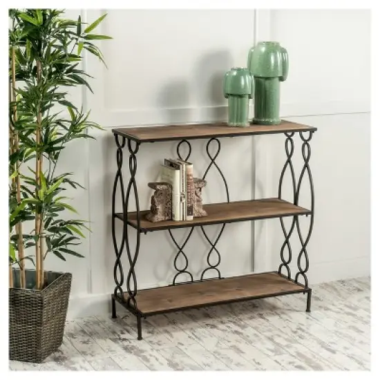 Marseille 34" 3-Shelf Rustic Bookcase - Natural - Christopher Knight Home image {1}