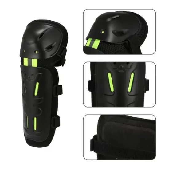 Unique Bargains with Adjustable Strap Motorcycle Knee Elbow Pads Green 4 Pcs image {2}
