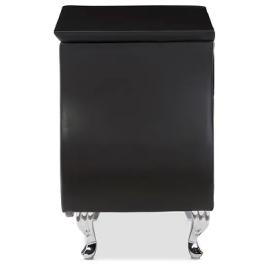 Erin Modern And Contemporary Faux Leather Upholstered Nightstand - Baxton Studio image {2}
