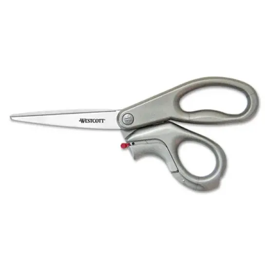 Westcott E-Z Open Box Opener Stainless Steel Shears, 8" Long, 3.25" Cut Length, Gray Offset Handle image {1}
