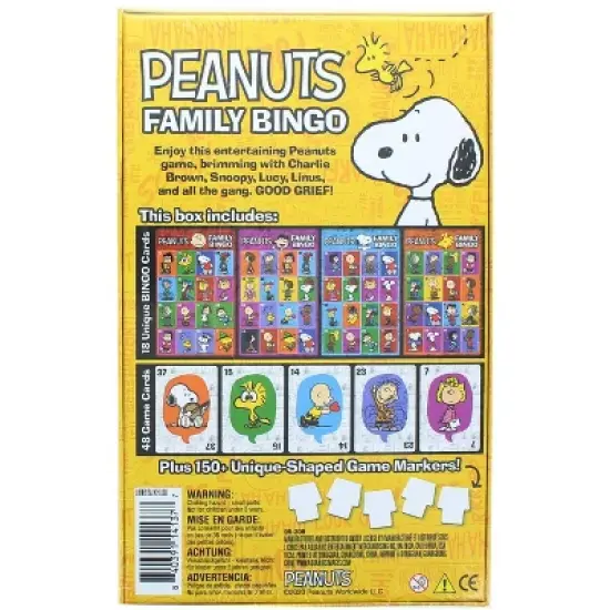 Aquarius Puzzles Peanuts Family Bingo Game image {2}