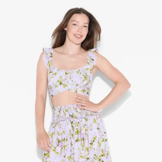 Women's Flutter Short Sleeve Scoopneck Micro Top - Wild Fable&trade; Mauve image {1}