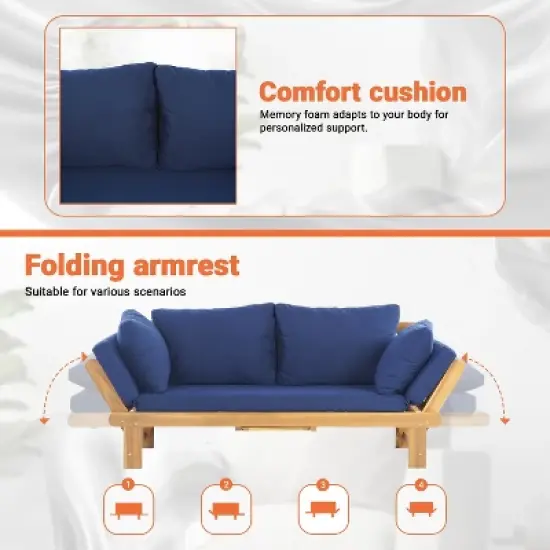 BestMassage Outdoor Couch Patio Daybed Sofa image {4}