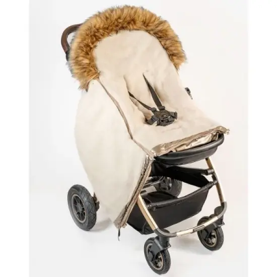 Cover Baby 0-3 Years Organic Premium Beige Wool Adjustable Footmuff in Pastel Gold image {8}