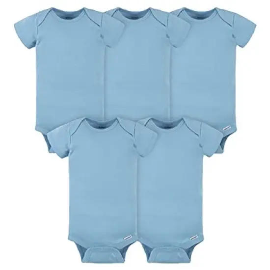 Gerber Baby Boys' Onesies Brand Bodysuits - Blue - 0-3 Months - 5-Pack image {2}