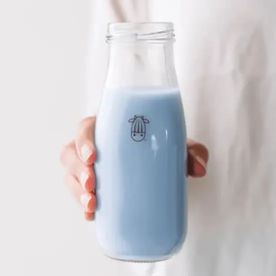 Almond Cow Glass Milk Bottles - (Set of 2) image {3}