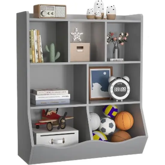 Acekool 3-Tier Kids Bookshelf & Toy Storage Cabinet, Multi-Cubby Organizer for Bedroom, Playroom, Classrooms, 2-Pack image {7}