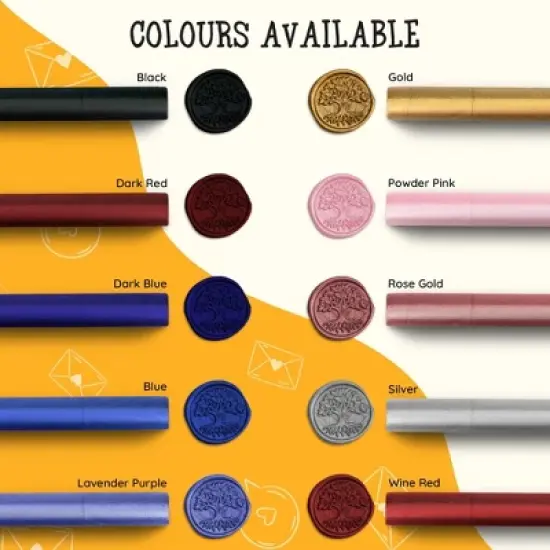 Artellius Premium Sealing Wax Sticks (Bulk 30 Pack) Wax Seal Glue Gun Sticks, Envelope Seal Wax for Stamp Seals image {5}