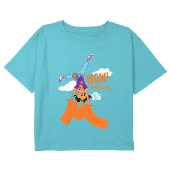 Girl's Blippi Look at This! Meekah Crop Top T-Shirt image {2}